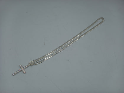 **BRAND NEW** Hallmarked 925 Chain and Cross Pendant - 24