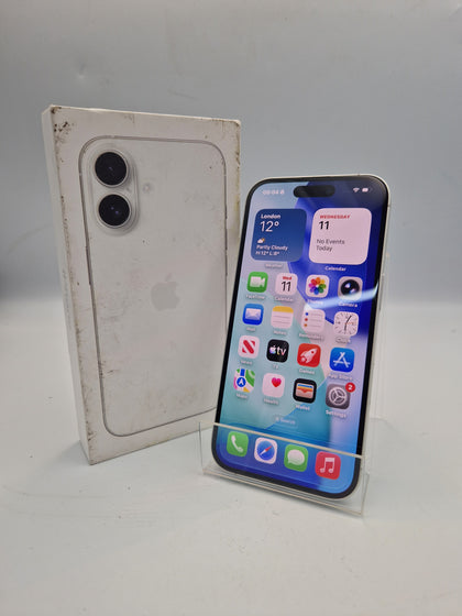 Apple iPhone 16 128GB white smartphone unlocked boxed (100% batt health)