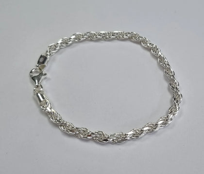 Silver Rope Bracelet 925 8.5