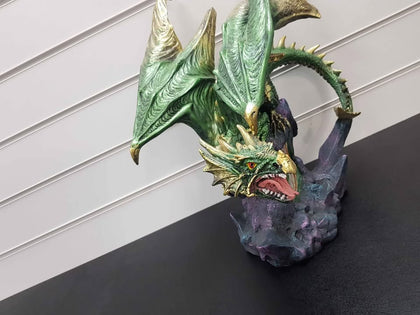 Majestic Green Emerald Dragon On Rocks *COLLECTION ONLY*