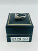 9CT WHITE GOLD, 375 HALLMARKED RING W/ DIAMOND (0.25CT), SIZE:P, 2.87G, BOXED