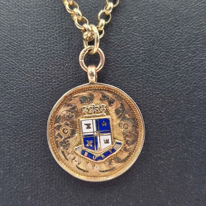 9ct Yellow Gold Belcher Chain Necklace With Bury FC Pendant - 14.25 Grams - 22