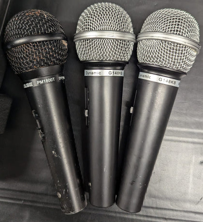 Set of three microphones in case 2x dynamic G148KB 1xPULSE PM1800T