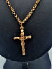 9ct Yellow Gold Belcher Chain Necklace With Crucifix Pendant - 20" Long - 7.65 Grams