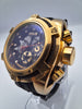 Invicta reserve mens gold effect quartz chronograph watch with rubber strap