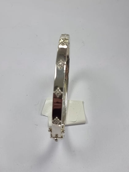 Silver Bangle with Diamonds