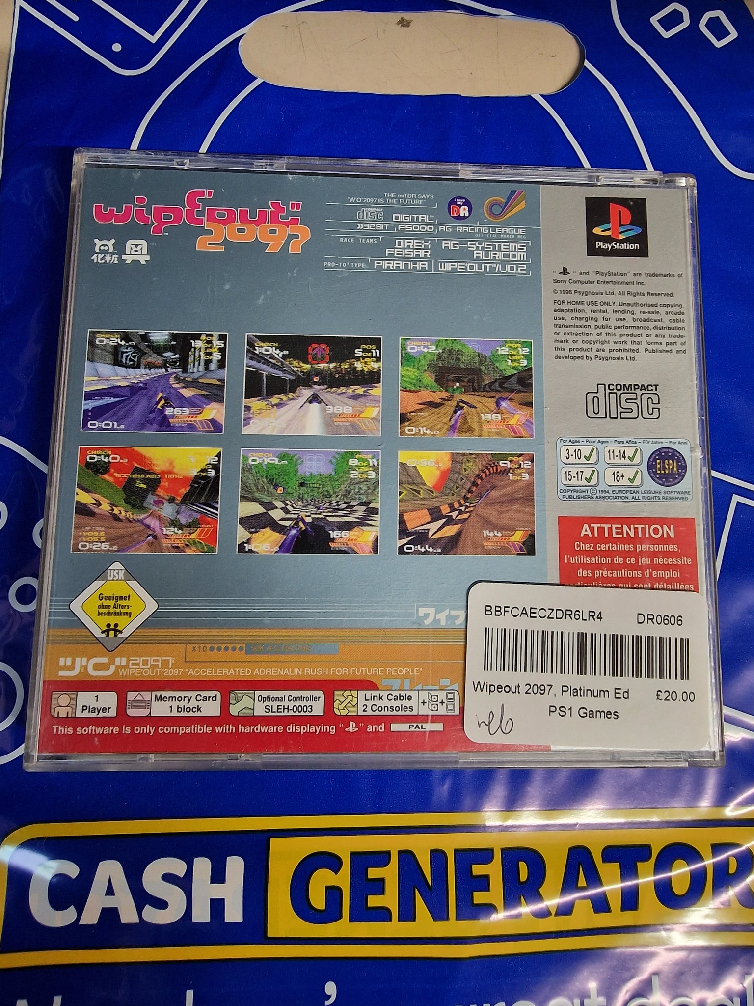 WIPEOUT 2097 PlayStation 1 PS1 Spiel OVP Anleitung WIPEOUT 2097 PlayStation 1 PS1 Spiel OVP Anleitung