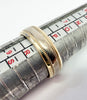 9ct two-colour gold wedding ring with beaded pattern size Q