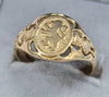 9ct Gold Scottish Lion Ring "V"