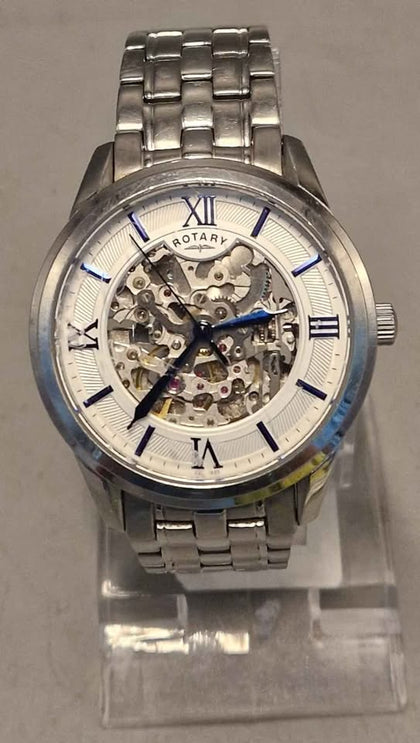 Rotary Men's Skeleton Stainless Steel Bracelet Automatic Watch GB03095/53.