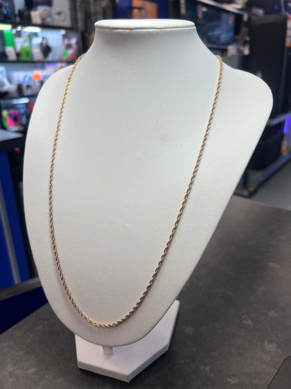 9CT GOLD ROPE CHAIN APPROX 30.5