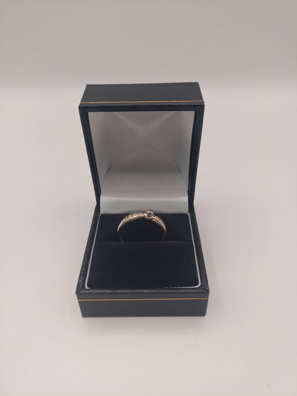10k DIA White Gold Ring 1.4G Hallmarked(417)&Tested Size P