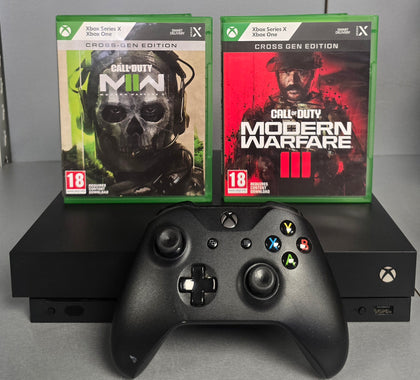 Xbox One X Console, 1TB, Black, Unboxed + 2 Games