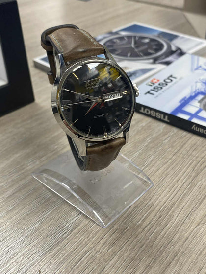 Tissot Visodate black face/brown strap
