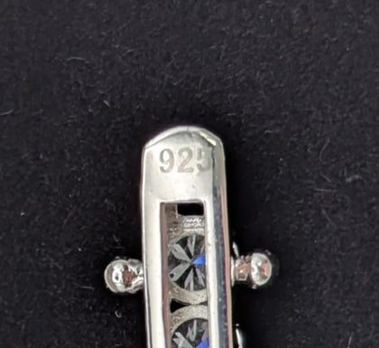 Hallmarked Silver 925, CZ Encrusted Cubed design Bracelet W/Open Box Lock, 8