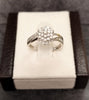 9ct White Gold Twist Cluster Diamond Ring Size - M