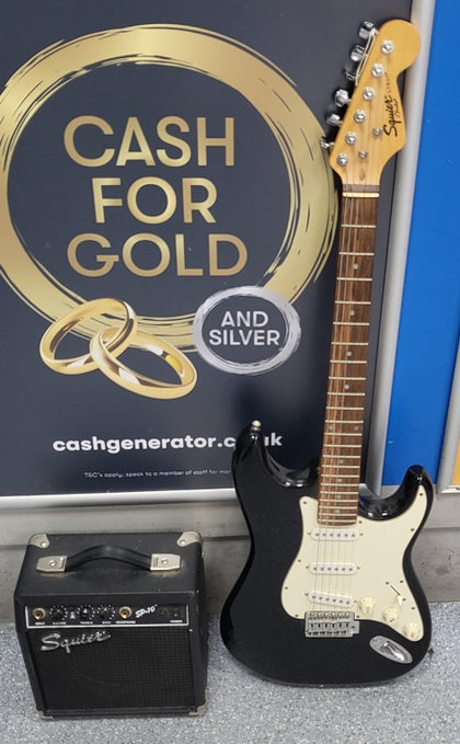 Squire Fender Stratocaster With Squire SP-10 Amp