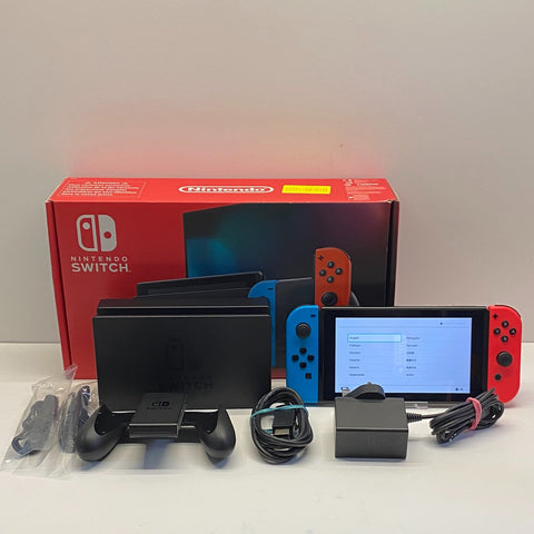 Nintendo Switch Console with Neon Red/ Neon Blue Joy Cons 32GB Boxed