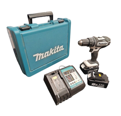 Makita DHP482 18V Combi-drill w/batteries, charger and case