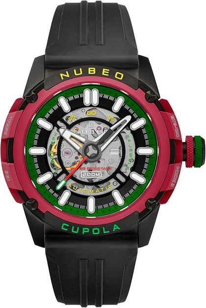 Nubeo Men's 50.5mm Space Cupola Automatic Limited Edition Watch with Rubber Strap NB-6055