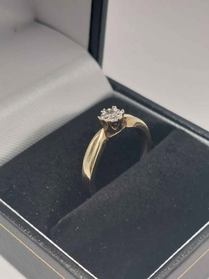 (9ct Hallmarked&Tested), 1.7g, Gold & Diamond Ring, Size L