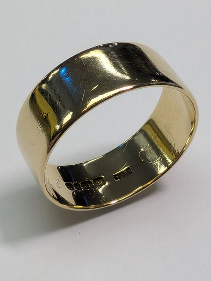 18CT GOLD WIDE WEDDING BAND RING SIZE Q PRESTON STORE