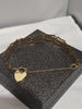 9ct Yellow Gold 3 Bar Crinkled Gate Bracelet with safety chain - 6.66g