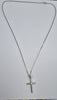 9CT WHITE GOLD NECKLACE with DIAMOND CROSS