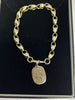 9ct yellow gold bracelet with pendent 22.5G approx. 9.5" in length stamped 375 tested in store comes with box