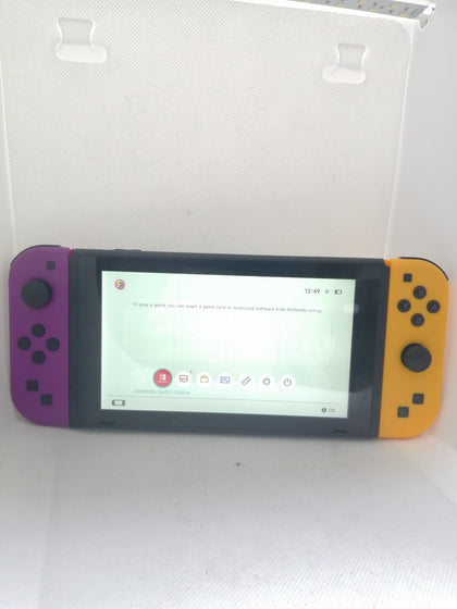 Nintendo Switch Console, 32GB + purple and orange 3rd party Joy-Con