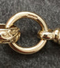 9ct Solid Yellow Gold Ornate Belcher Bracelet Set with Pink CZ Stones - 7.5"
