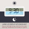 i-Star Portable White Alarm Clock with Temperature and Humidity