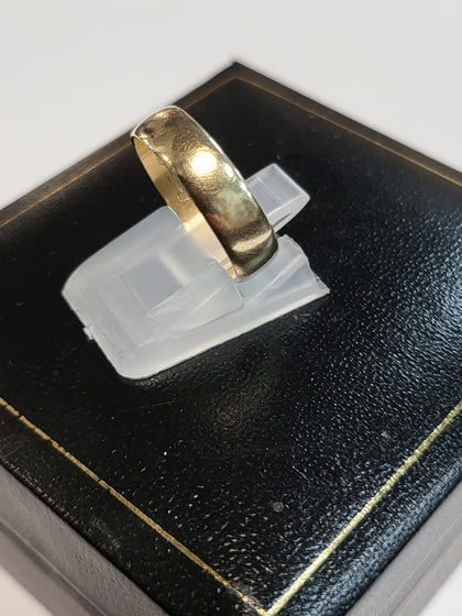 9ct Yellow Gold Band Ring - Size L/M - 2.42g - Hallmarked
