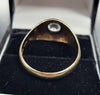 9ct Yellow Gold Ring With Clear Stone - 5.32G - Size U