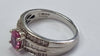18ct White gold diamond Ring Pink Stone Size O