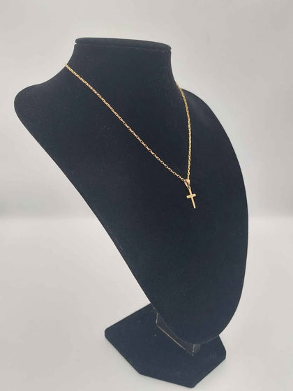 (9ct Hallmarked&Tested), Gold Chain With Cross Pendant, 3.9g, 16