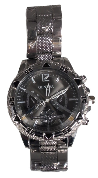 Geneva Men's Stainless Steel Watch 