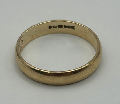 9CT 375 HallMarked, Yellow Gold Ring, Size 8/Q, 2.3G, Boxed