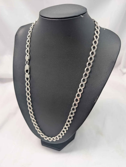 925 Sterling Silver Curb Chain Necklace - 66.21 Grams - 26