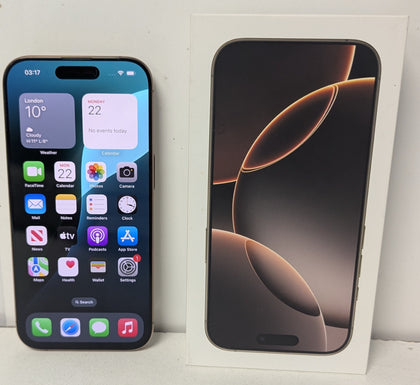 Apple iPhone 16 Pro desert titanium 128gb 91% battery health 411 cycle count