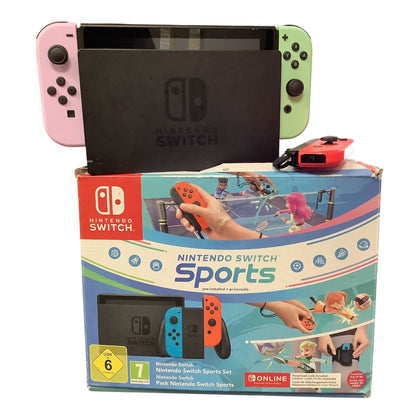 Switch with pastel controllers and one red