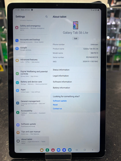 Samsung Galaxy Tab S6 Lite 64GB Wi-Fi + Cellular, Angora Blue