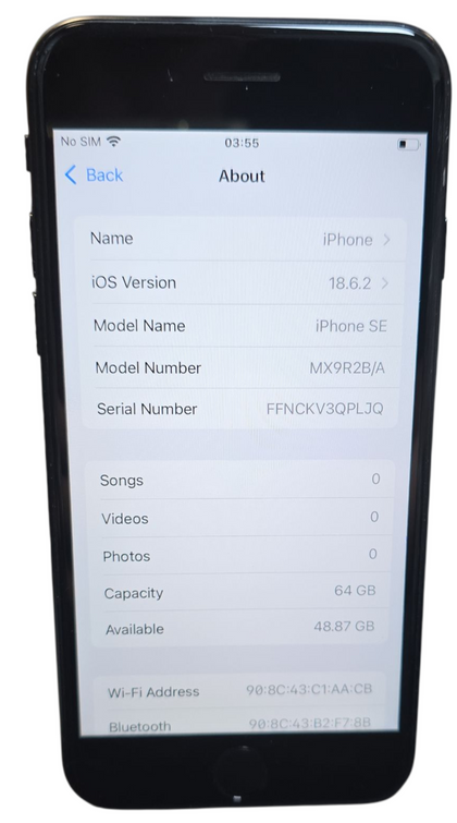 Apple iPhone SE 88% Battery