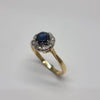 18ct Gold Sapphire & 0.22ct Diamond Cluster Head Ring - Size O (Valued at £1250)