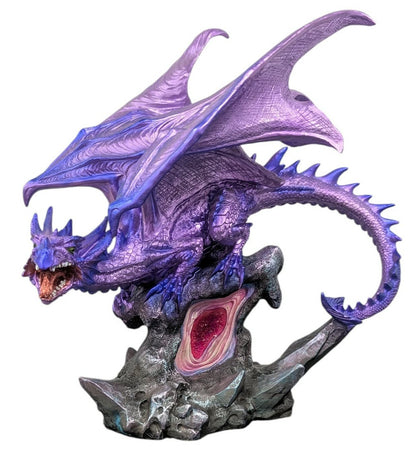 Purple Dragon Perched On Large Gem !!Brand New!! **Collection Only*