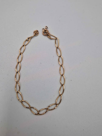 Vintage 9ct Yellow Gold Infinity Link Bracelet - 7.5