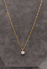 9ct Gold Singapore Chain & CZ Flower Pendant - 16"