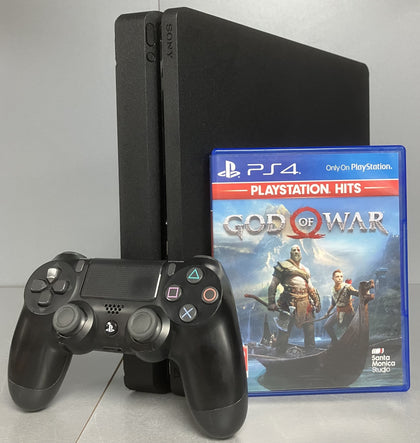 Sony PlayStation 4 Slim 500GB Console Bundle ( + God Of War ) ** Cracked Casing **