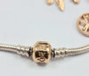 Pandora Snake Bracelet with Rose Gold Plated Barrel 21cm + Charms