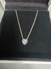 Pandora Necklace With HEART white stone Pendent (ALE) 925 3.9G 18'' in Length